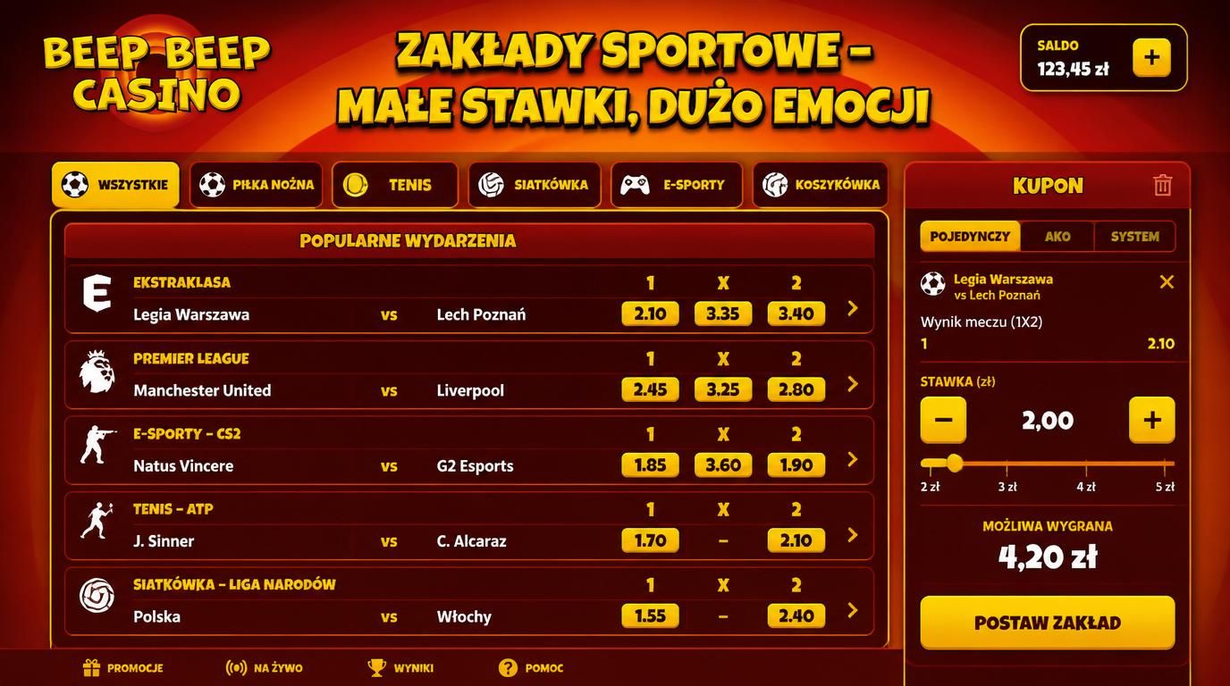Zakłady sportowe – małe stawki i szybka gra