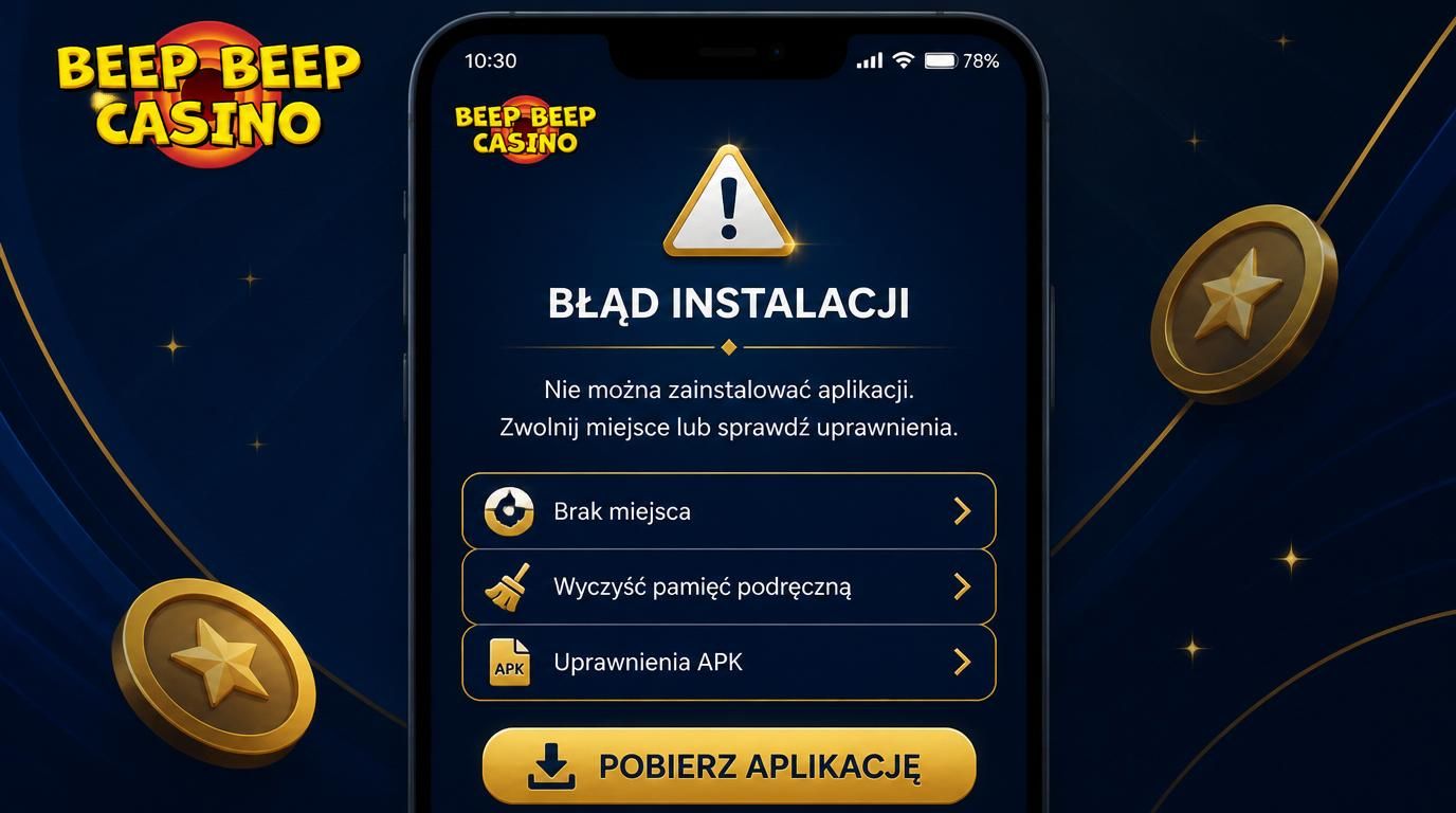 Interfejs z komunikatem instalacyjnym APK i poradami