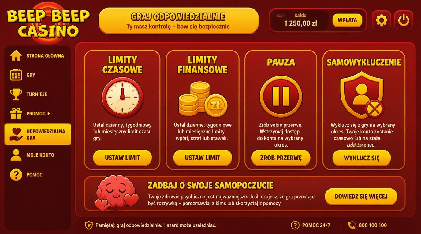 Ikony limitów, pauza, samowykluczenie